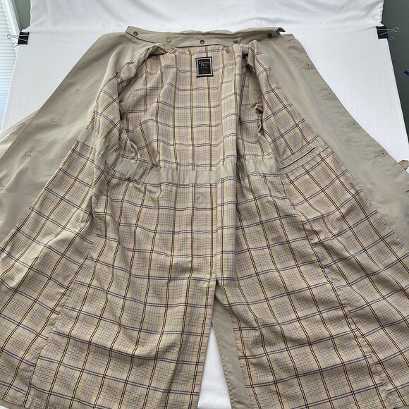 VTG Christian Dior Monsieur Trench Coat Mens 42L Beige Belted Lined Raincoat 80s - Picture 5 of 16